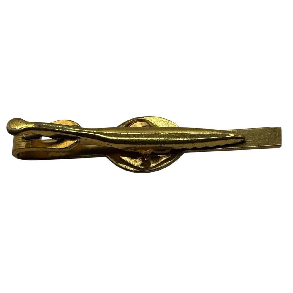 USMC Marine Corps Tie Bar Clip Swank‎ Eagle Anchor Globe Gold Tone Military VTG